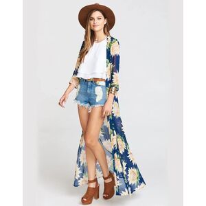 Show Me Your MuMu Karmyn Maxi Dress Cape in Sunflower Dreams Women's Size Small